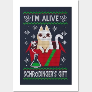 Schrödinger's Gift - Ugly Christmas Sweater - Science christmas Posters and Art